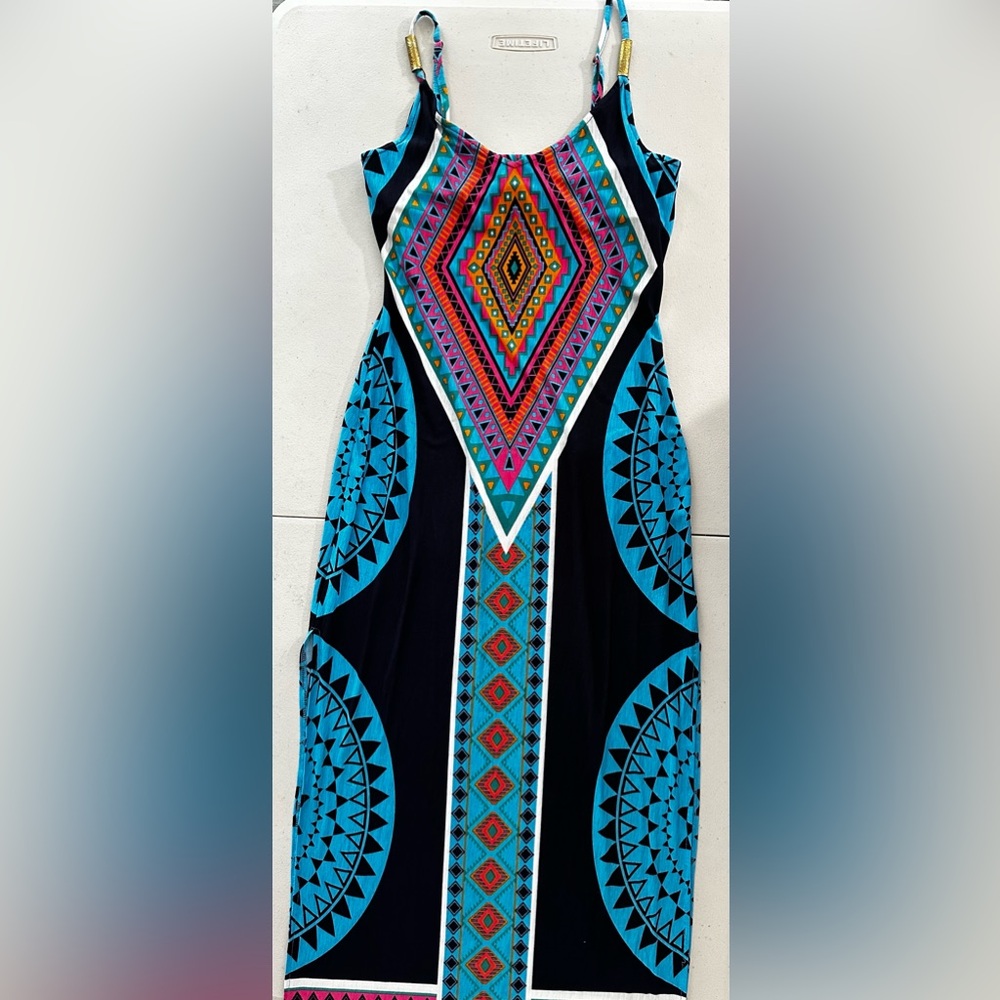 Moa Moa Colorful Geometric Maxi Dress